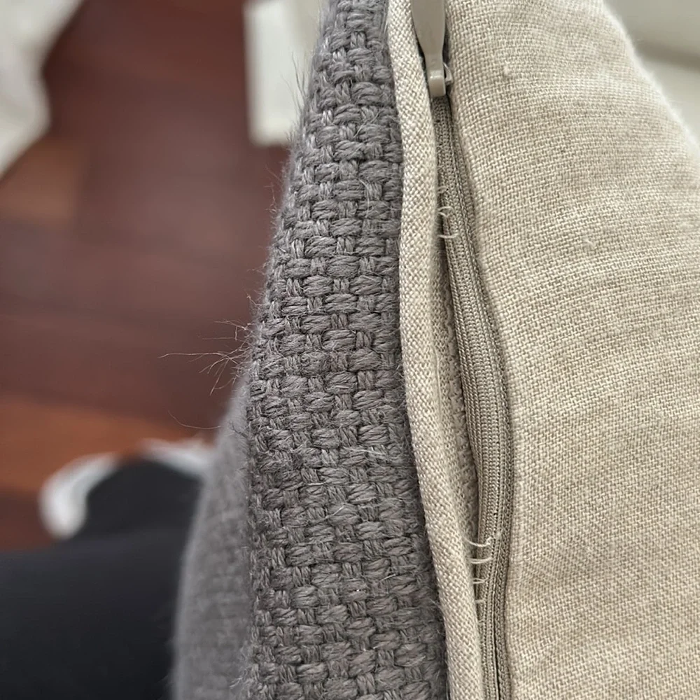 Pottery Barn Gray Linen Pillow Cover